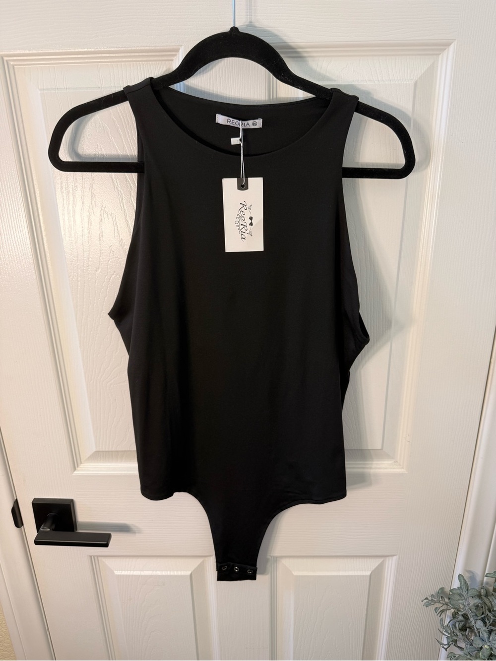 ReoRia Black Sleeveless High-Neck Bodysuit